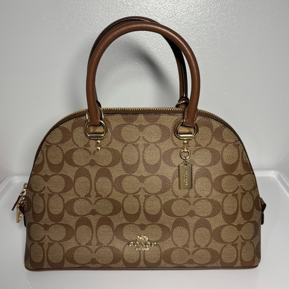 Coach Tan and Brown Signature Satchel